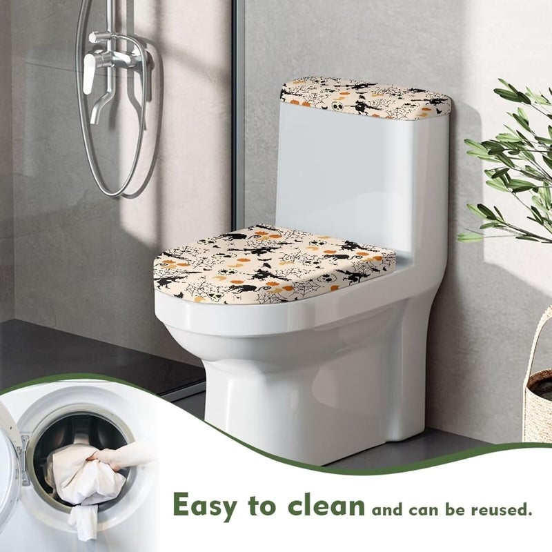 Kathyboom Bat Toilet Lid Cover Stain Splash Resistant Toilet Seat Covers Stretchable Covers for Toilet Fit Most Round and Elongated Toilet Home Bathroom Decor - Image 4